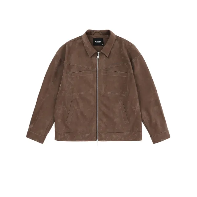 Pu Leather Coat Women's Pleated Tooling Cocoa Brown - Shop at LoveMi