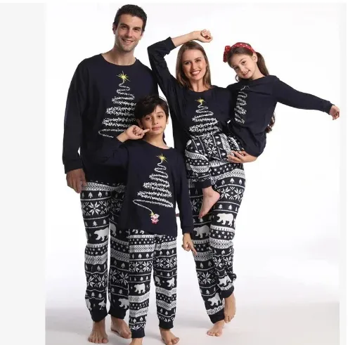 Animal Pattern Ordinary Whole Hand Christmas Suit Navy - Shop at LoveMi