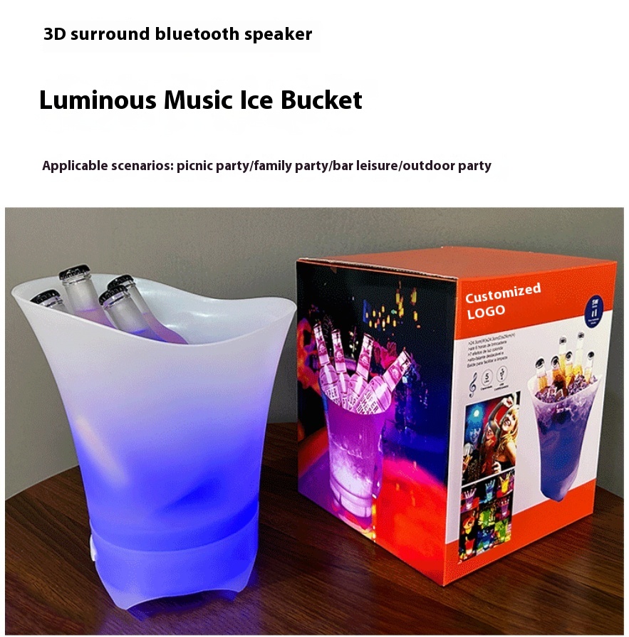 Title 4, Bluetooth Luminous Ice Bucket LED Light Portabl...