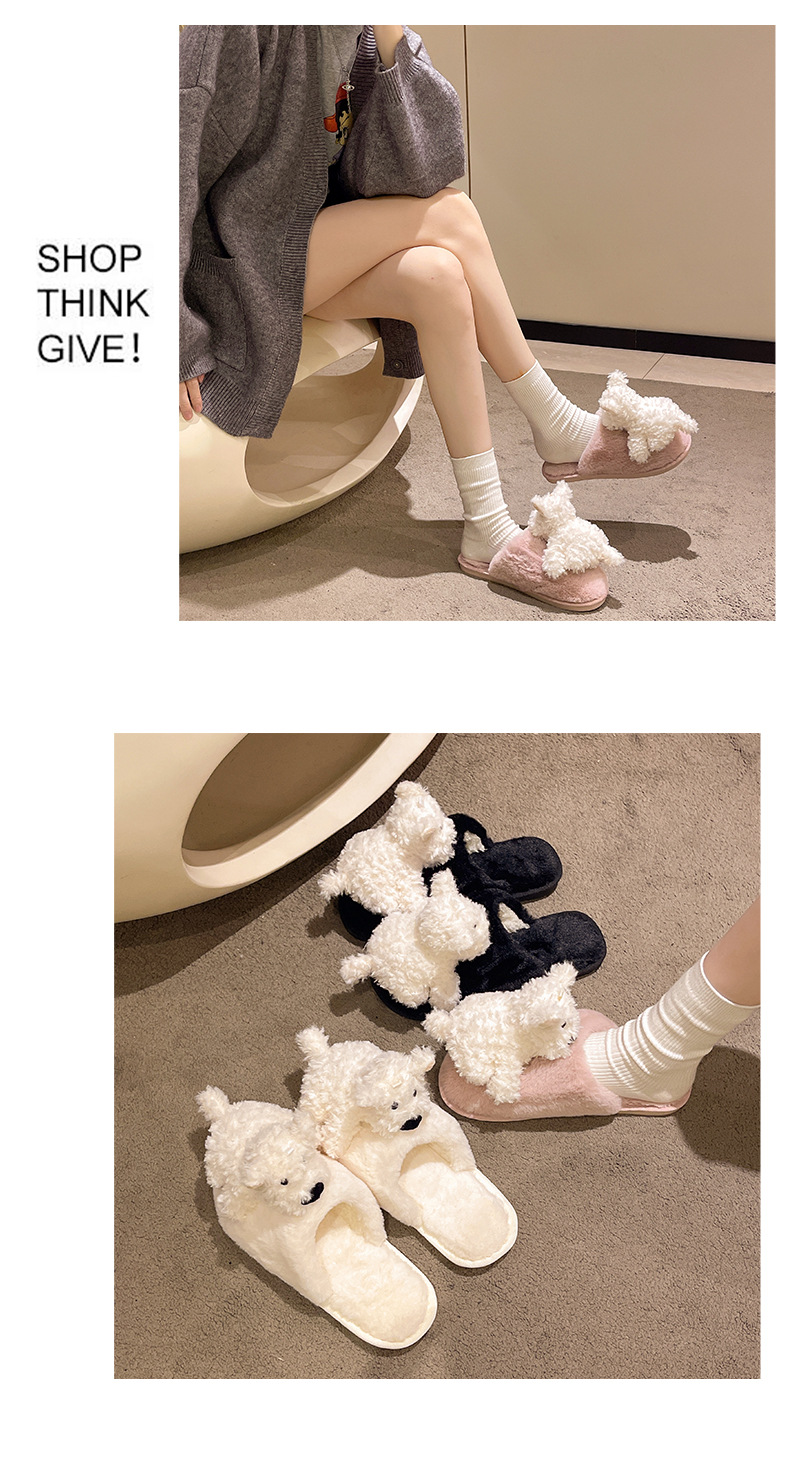 Title 3, Cotton Slippers Female Puppy Doll Fluffy Slippers