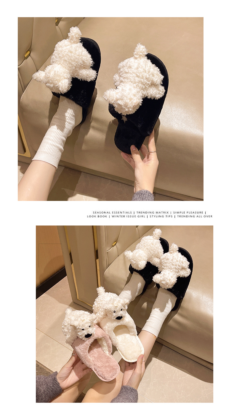 Title 1, Cotton Slippers Female Puppy Doll Fluffy Slippers