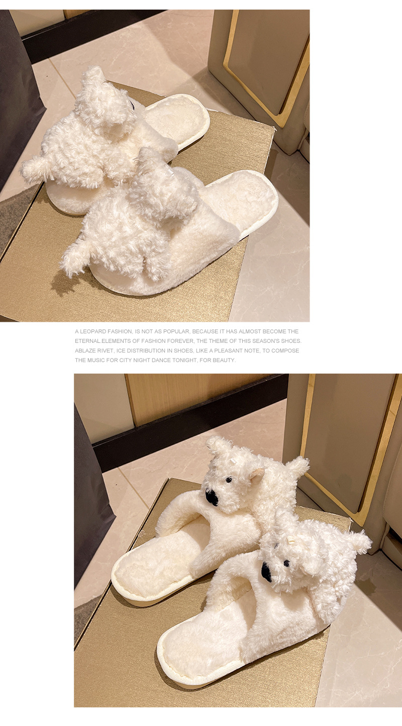 Title 10, Cotton Slippers Female Puppy Doll Fluffy Slippers