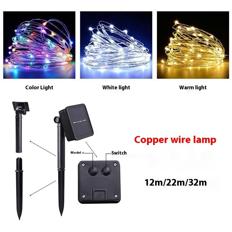 LED Solar Copper Wire Lamp Eight Function Light String - Mobyflex