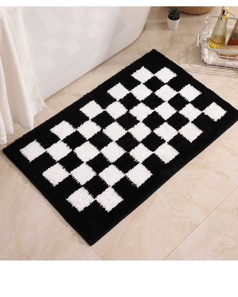 Title 10, Checkerboard Bathroom Absorbent Floor Mat