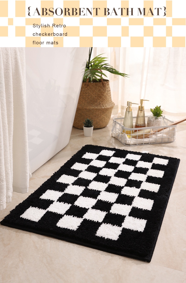 Title 12, Checkerboard Bathroom Absorbent Floor Mat