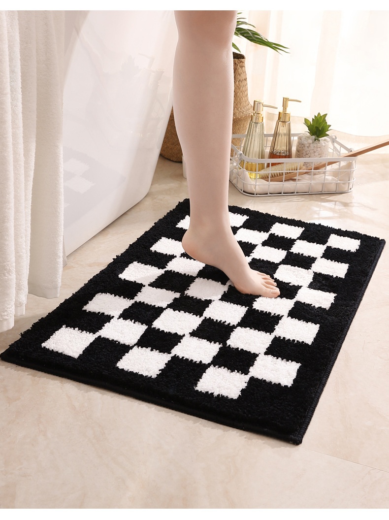 Title 1, Checkerboard Bathroom Absorbent Floor Mat