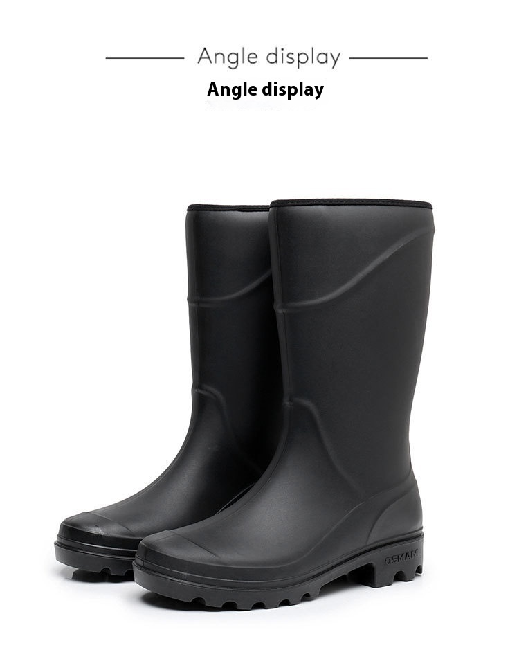 Title 1, Mid-High Tube Rain Boots Men