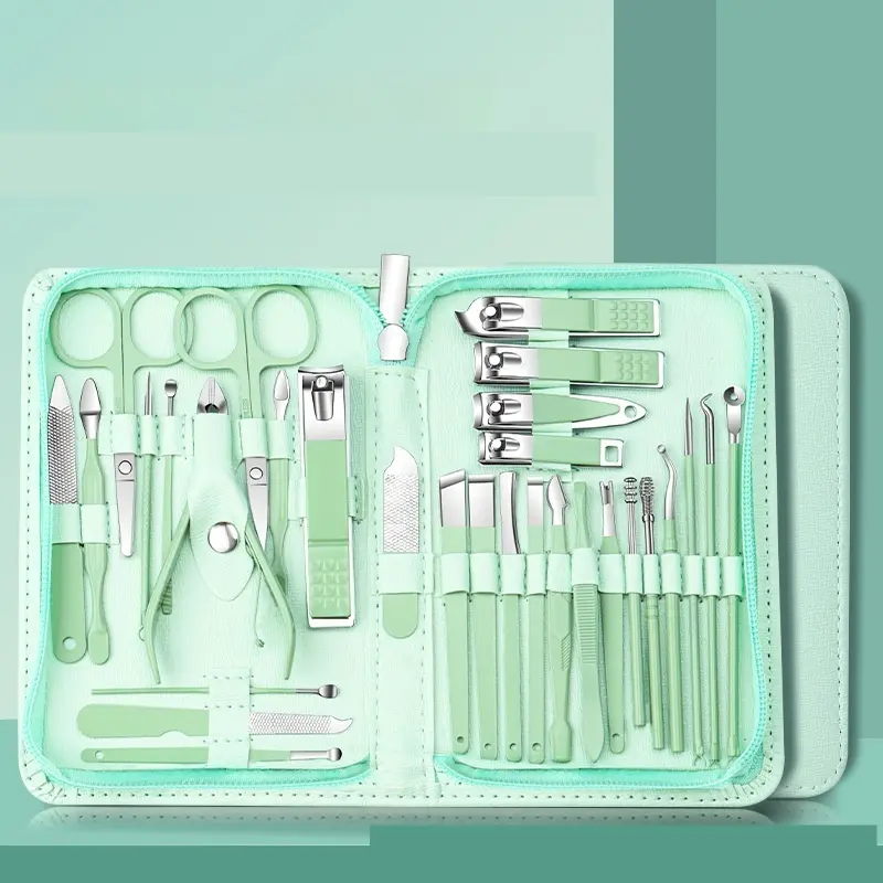 Full Set Of Nail Clippers Suit 30-piece Stainless Steel Nail Scissors Nail Clippers Cuticle Nipper Fingernail Maintenance Kit Suit
