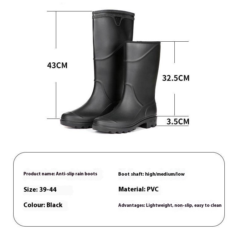 Title 7, Mid-High Tube Rain Boots Men