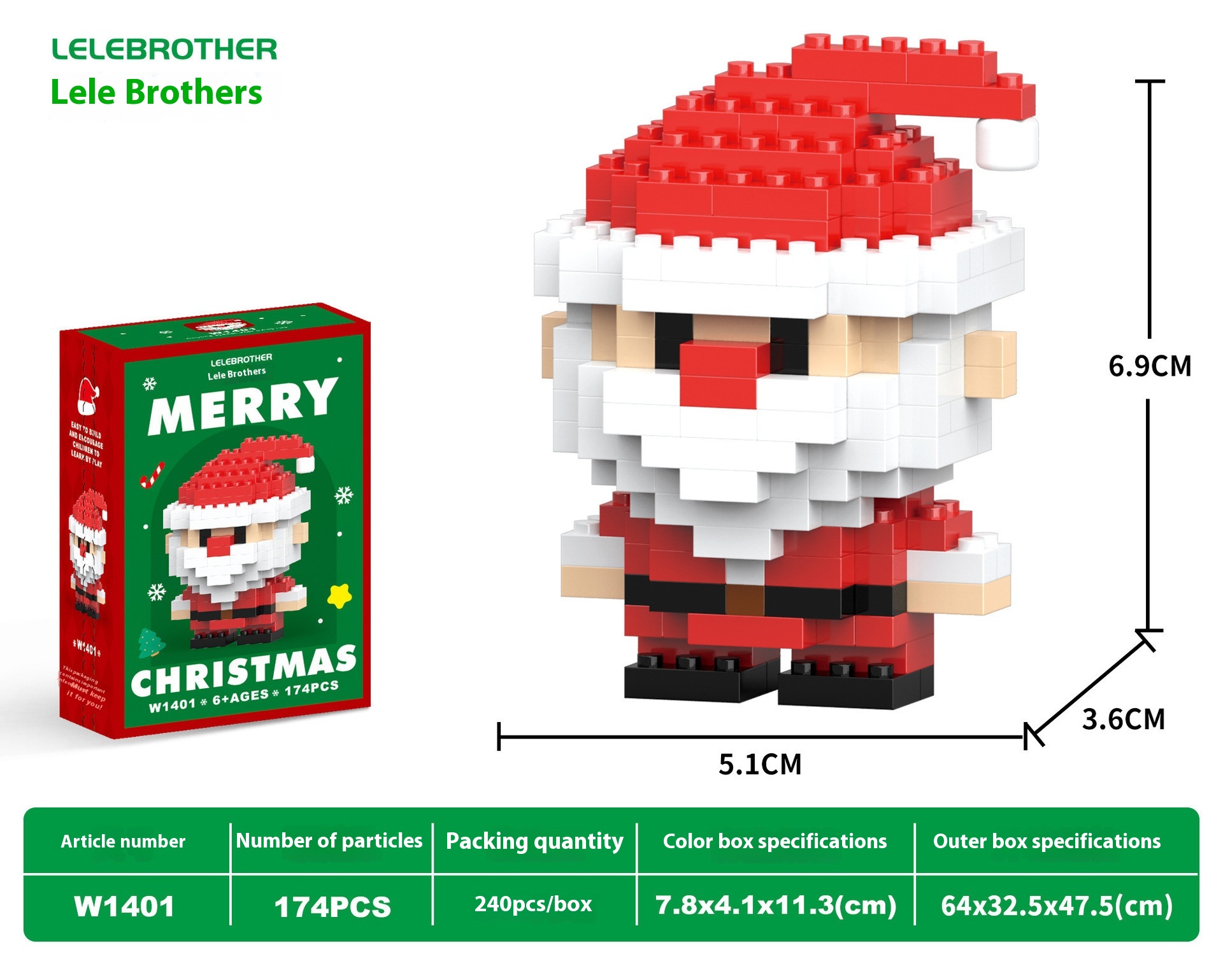 W1401 Santa Claus 174PCs