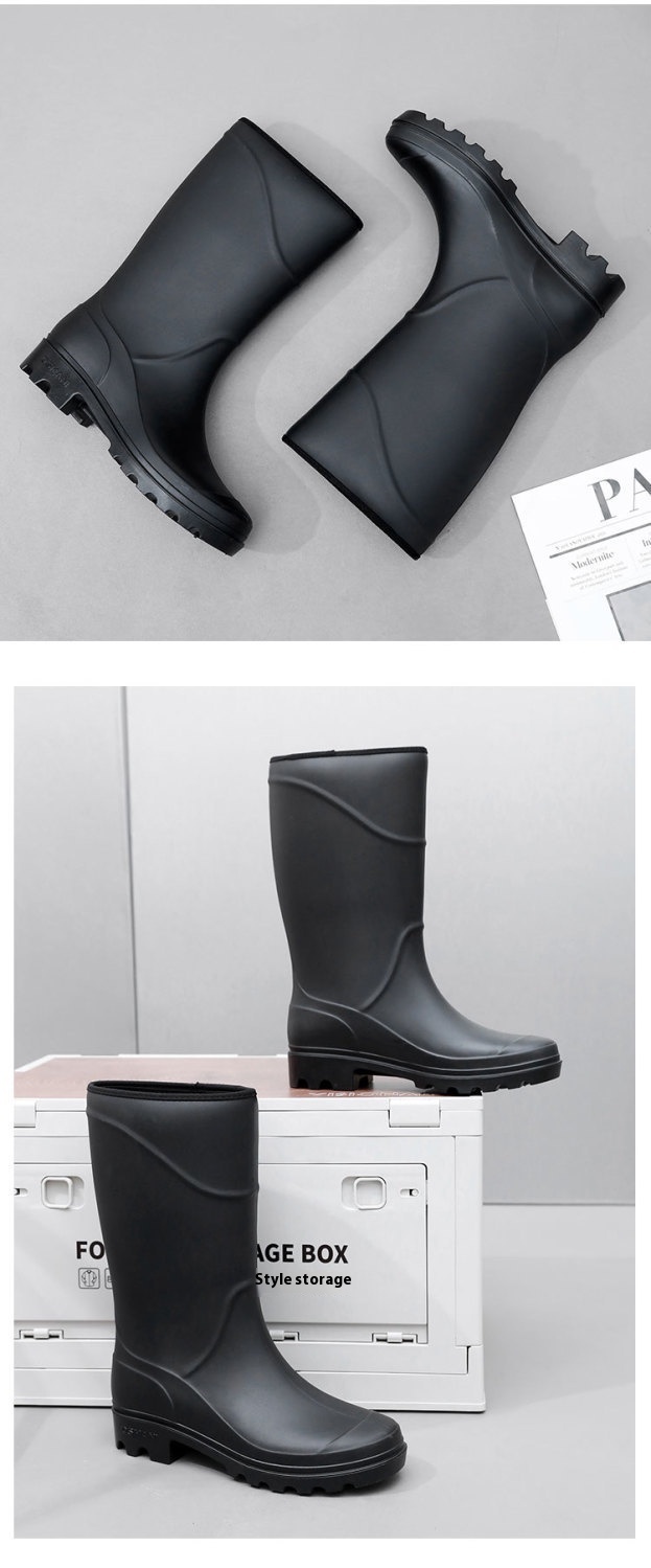 Title 2, Mid-High Tube Rain Boots Men