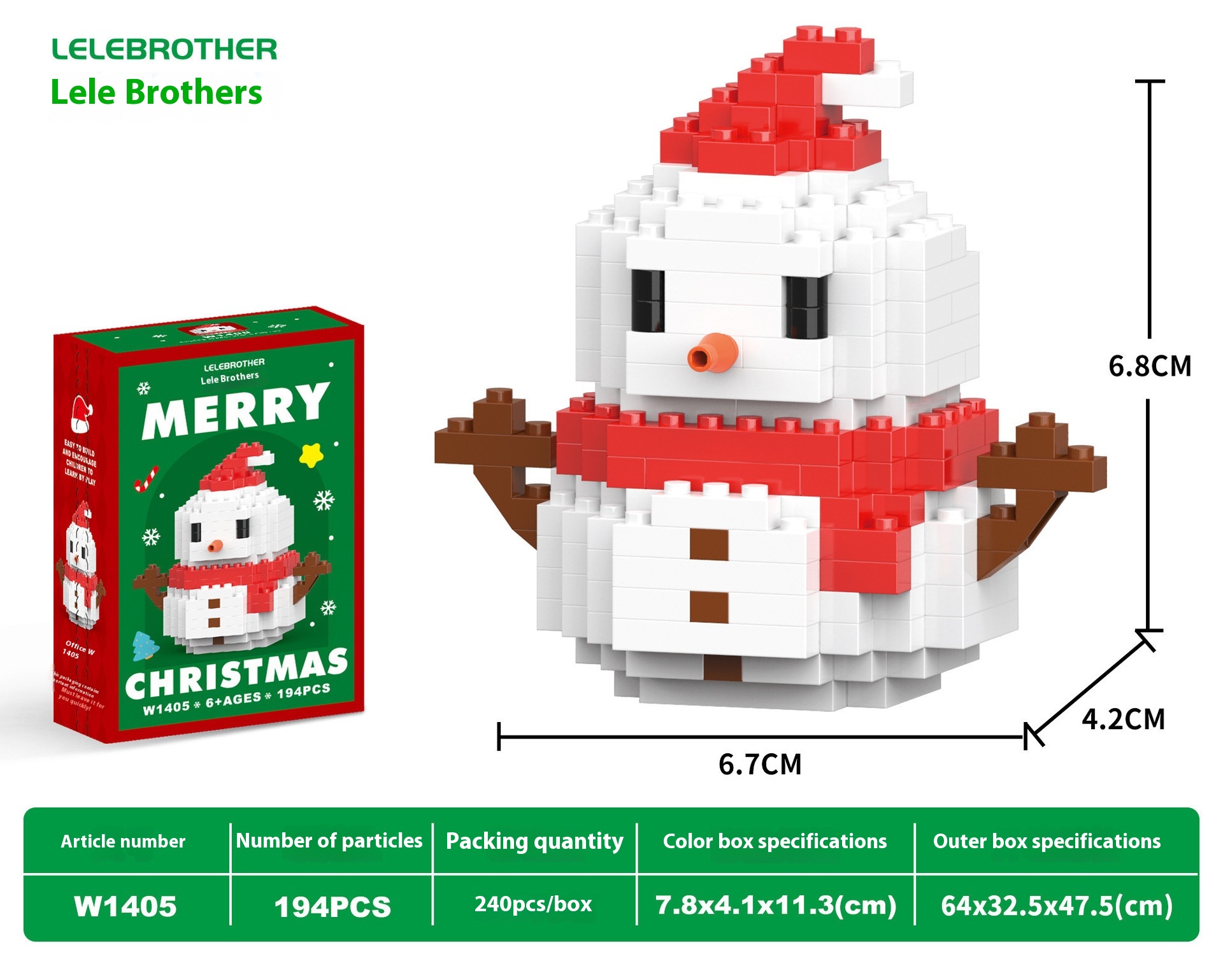 W1405 Snowman 194PCs