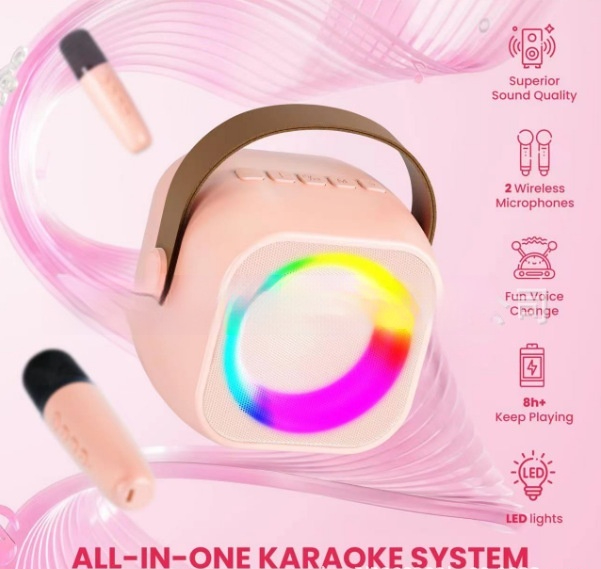 Title 1, Portable Mini Wireless Microphone Karaoke Audio...