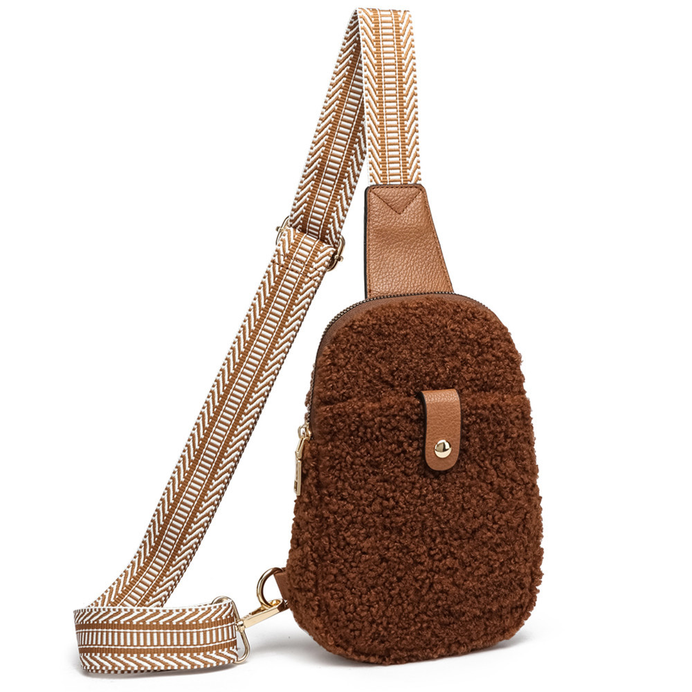 Title 3, Etnische schoudertas met casual bont, crossbody...