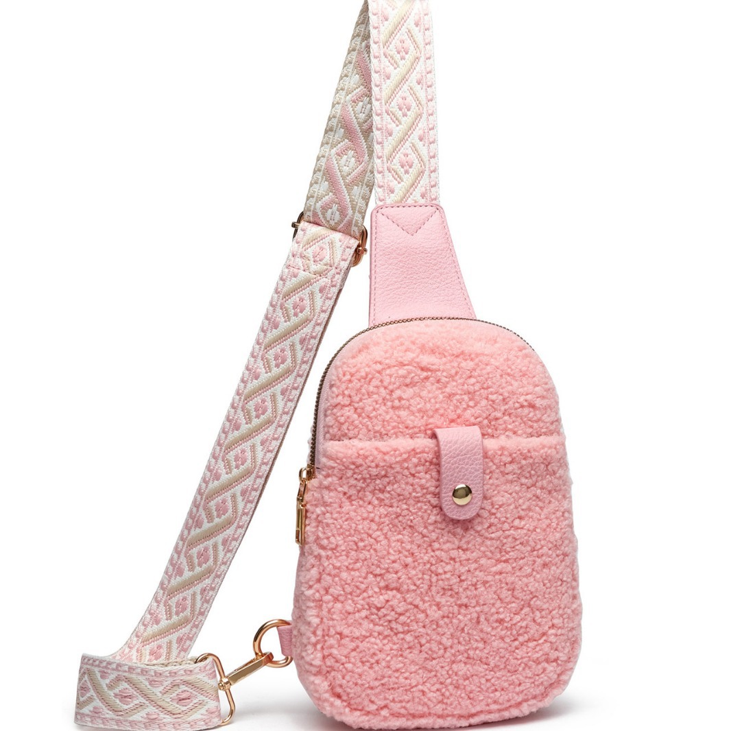 Title 2, Etnische schoudertas met casual bont, crossbody...