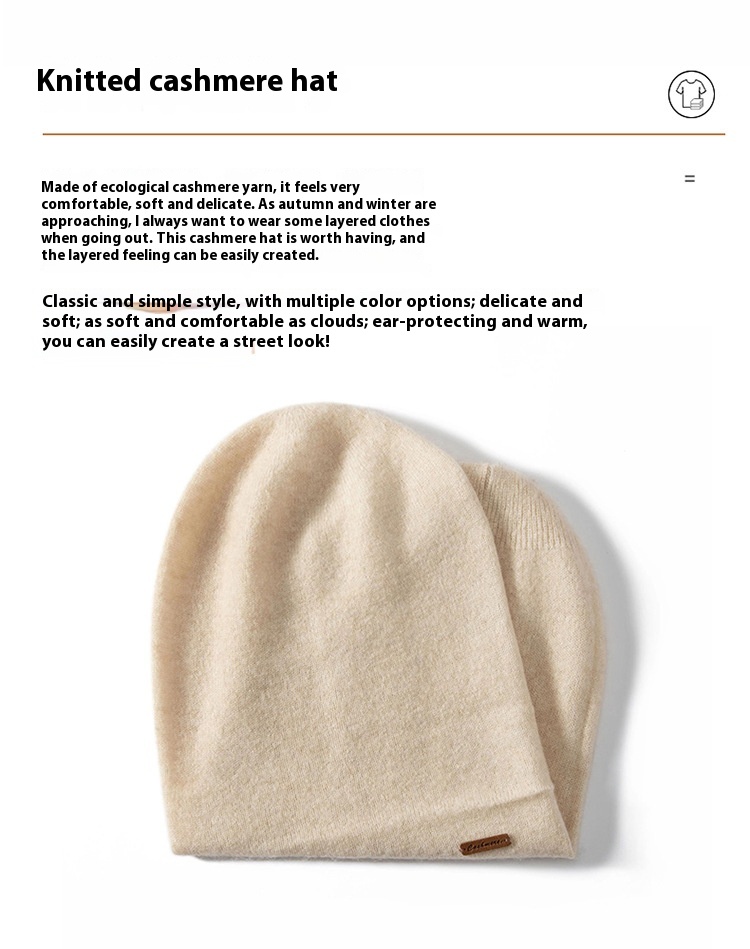 Title 1, Double Layer Cashmere Knitted Hat Winter Fashion