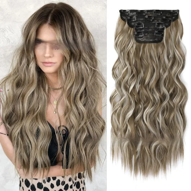 Wig Four piece Set Hairpiece Clip Curly Hair Four piece Set Curly Hair Wig Set 6H613 - Shop at LoveMi