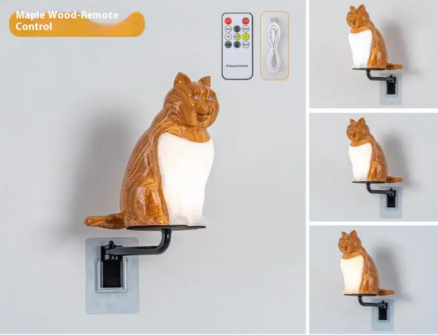 Creative Wall Lamp USB Charging Cat Ornaments Decorative Night Light