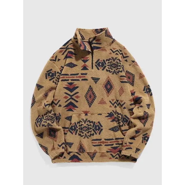 Men's Fleece Zip Up Sweatshirt Brown - Shop at LoveMi