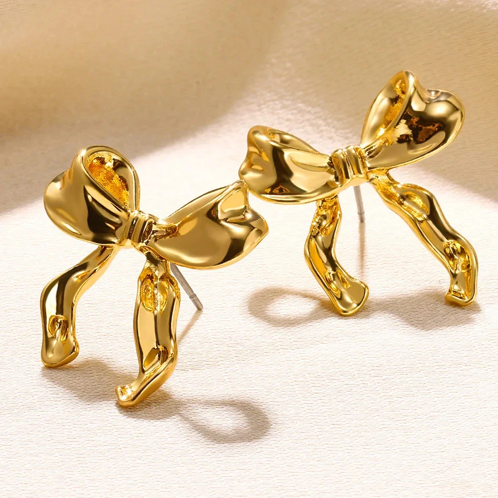 Bow Temperament Geometric Earrings Trendy Personality