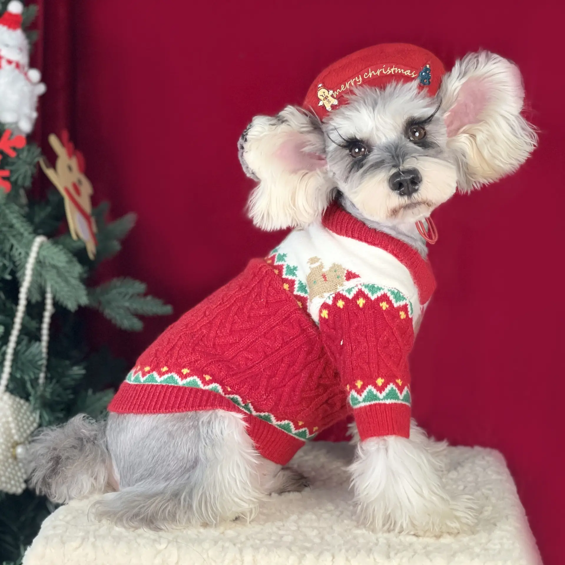 Dog Sweater Christmas Style Wool Dog Sweater