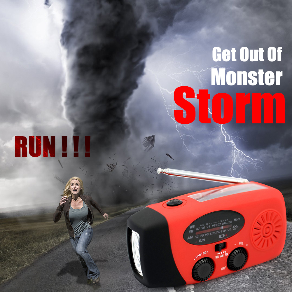 Solar Energy Hand-held Emergency Radio Flashlight