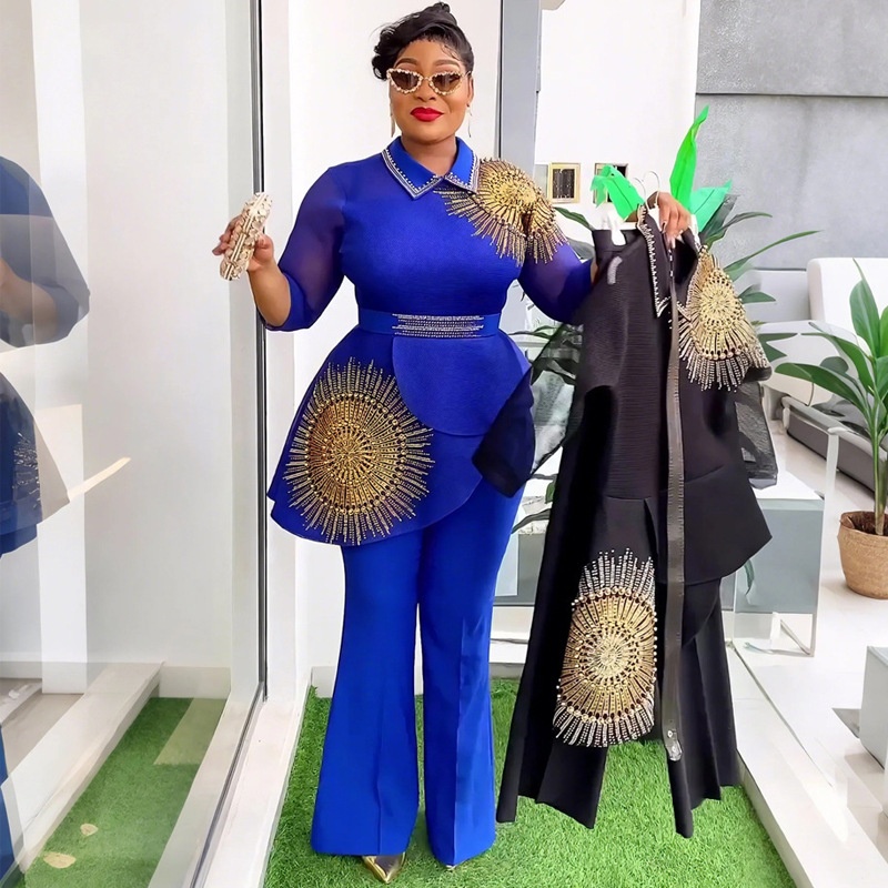 Women's Clothing Adult Lady Like Woman Long Blouse And Pants Autumn Women's Suit