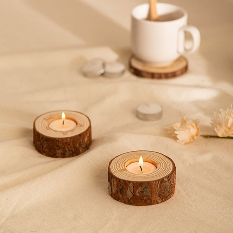 Title 2, Simple Modern Pastoral Style Wooden Candle Holder