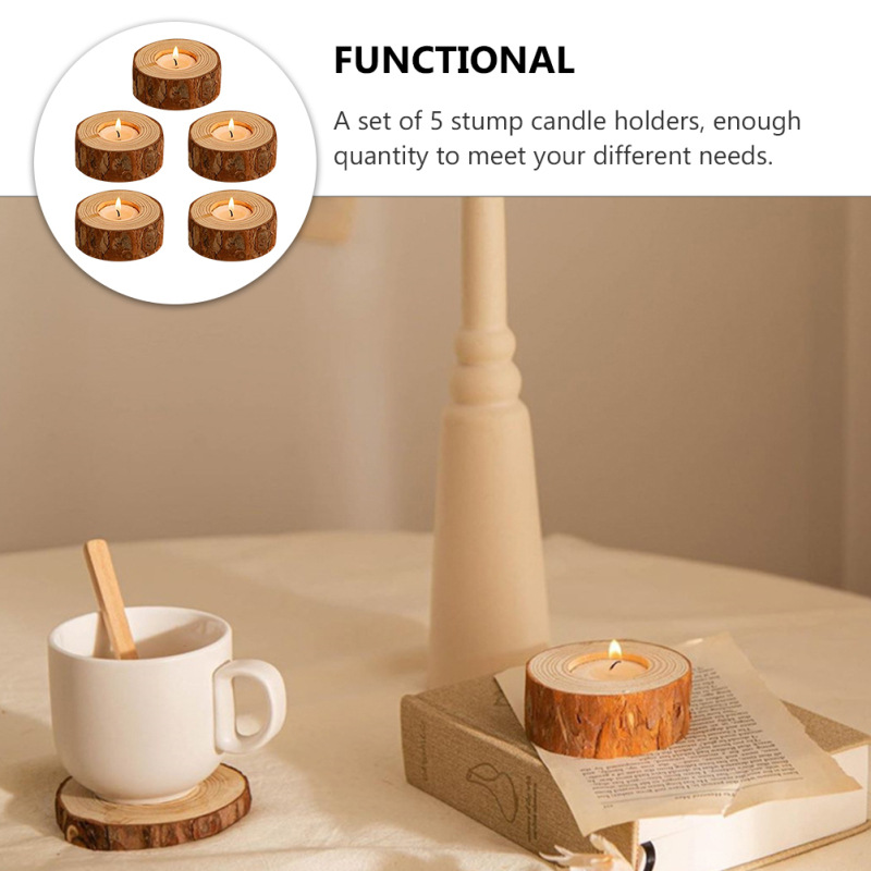 Title 3, Simple Modern Pastoral Style Wooden Candle Holder