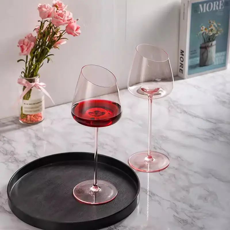 Glass Beveled Red Wine Glass