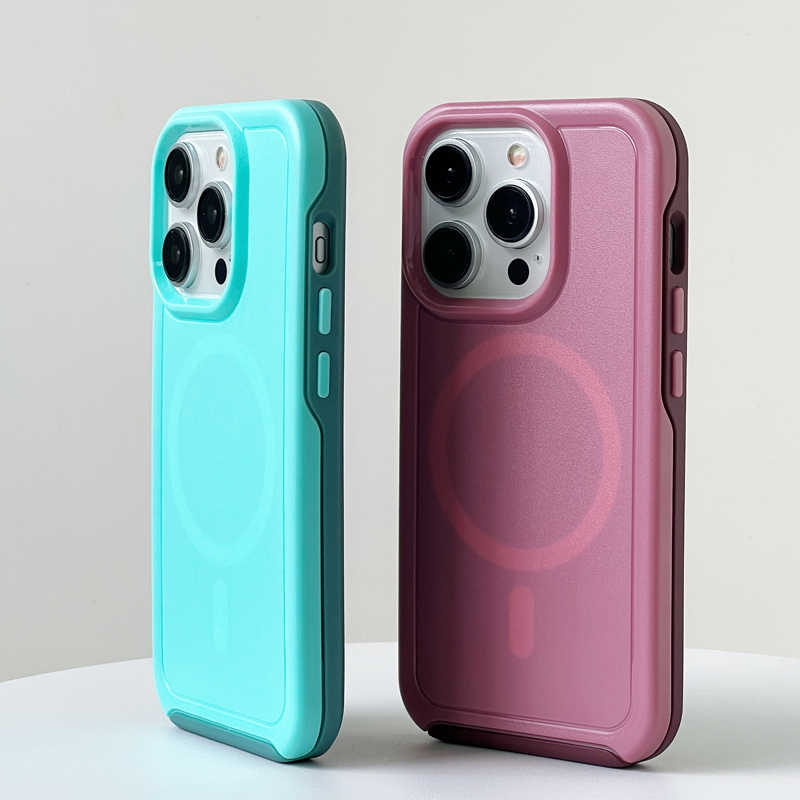 Magnetic Matte Wireless Charging Solid Color Silicone Phone Case