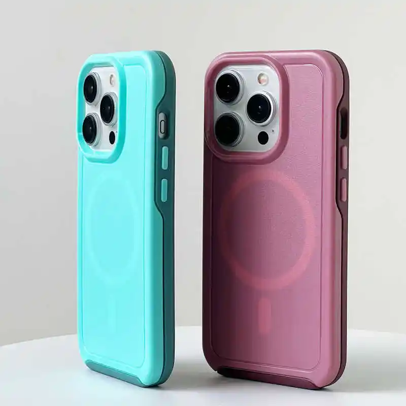 Magnetic Matte Wireless Charging Solid Color Silicone Phone Case