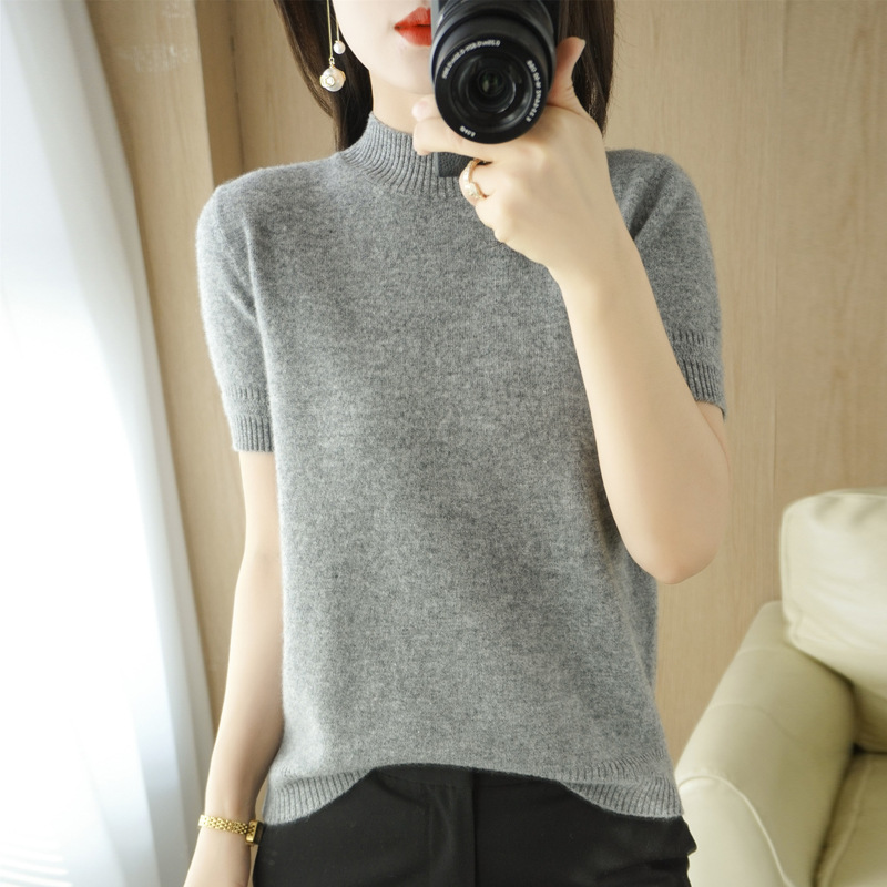 Title 7, Mock-neck Mid-length Sleeve Lightweight Sweater...