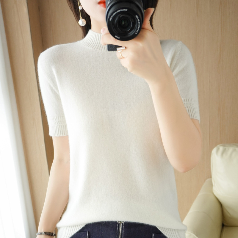 Title 4, Mock-neck Mid-length Sleeve Lightweight Sweater...