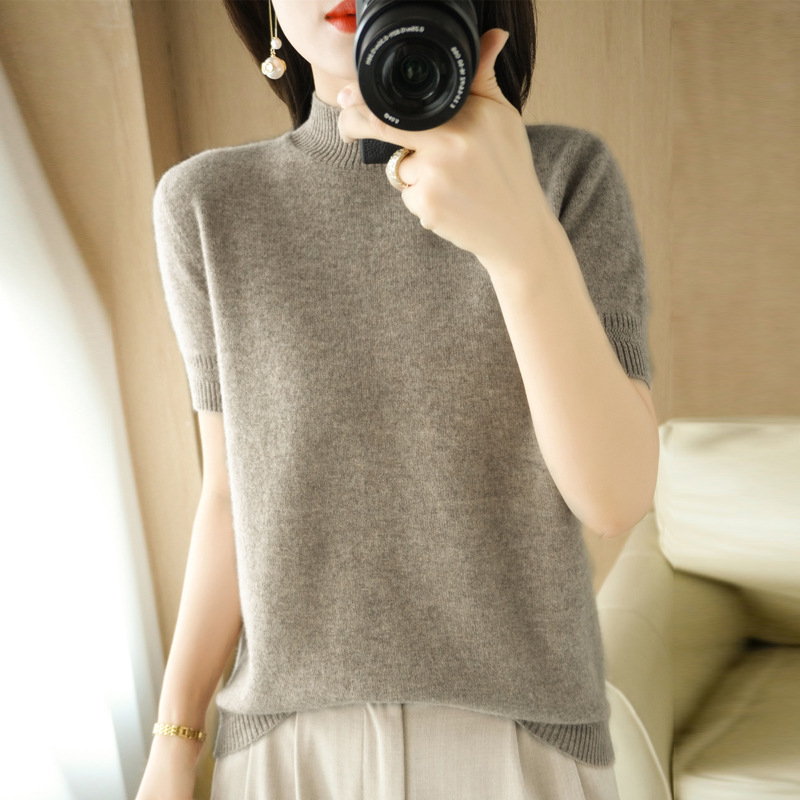 Title 2, Mock-neck Mid-length Sleeve Lightweight Sweater...