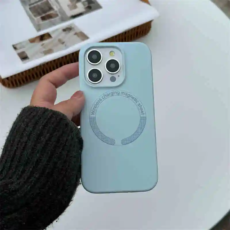 Liquid Silicone Magnetic Phone Case Drop-resistant Protective Cover