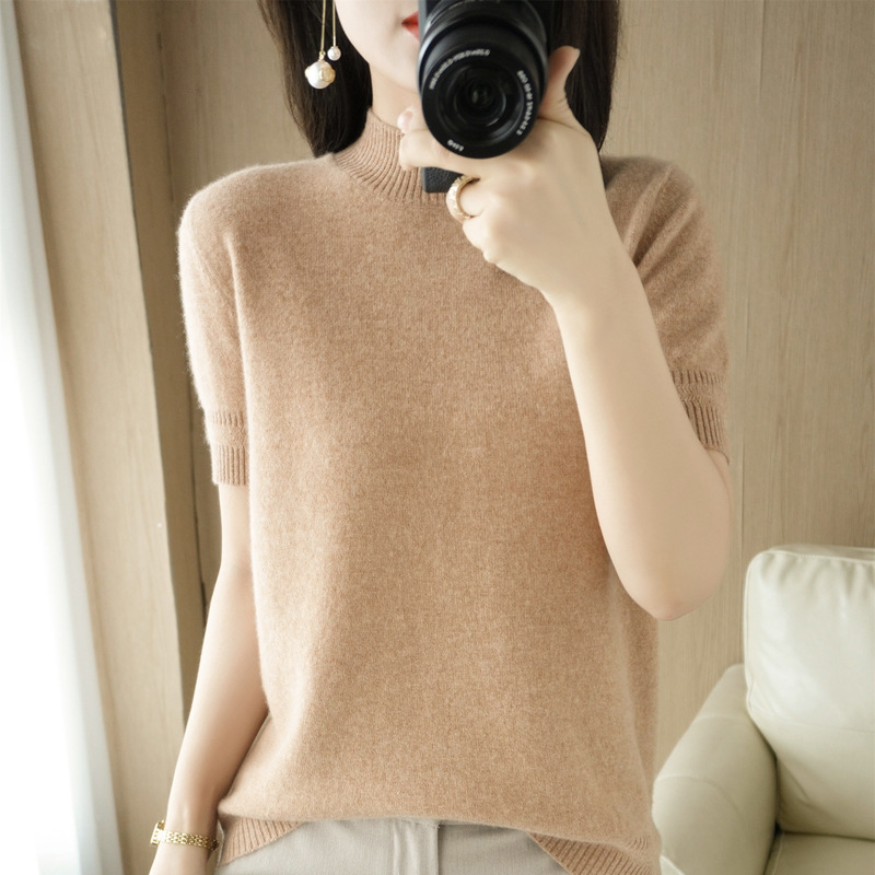 Title 5, Mock-neck Mid-length Sleeve Lightweight Sweater...