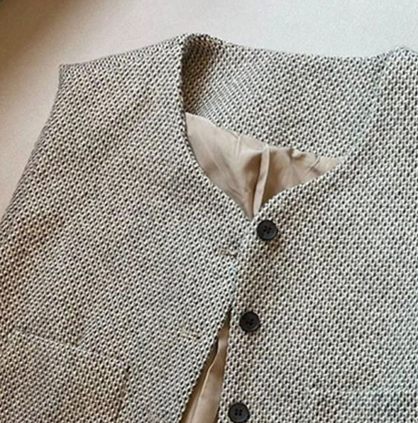 2024 Spring And Autumn New Elegant Woolen Classic Style Vest Women's Korean-style Outer Wear Sleeveless Single-breasted Vest Waistcoat Fashion