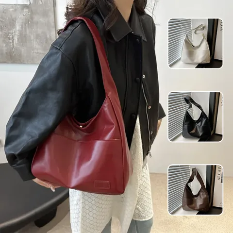 Women Vintage Hobo Bag Casual PU Leather Shoulder Bag