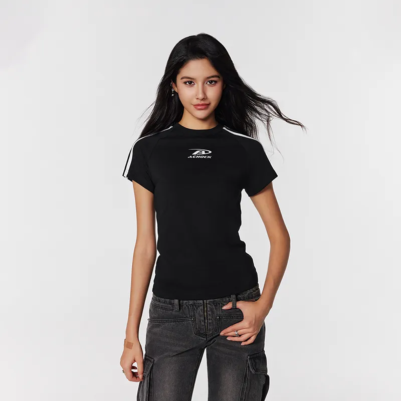 Fashion Women's Cotton And Linen Shirt High Elastic Comfortable - Black And White For Women