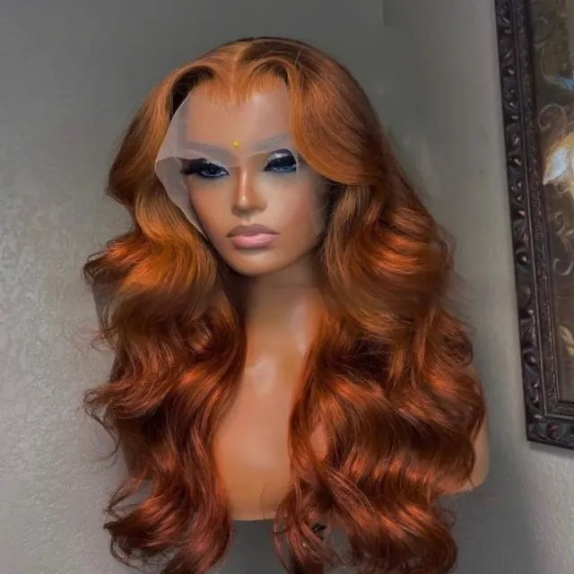 Ginger Body Wave Lace Front Wig In Stock Orange Big Wave Lace Headgear 13X 4 Headgear - Shop at LoveMi