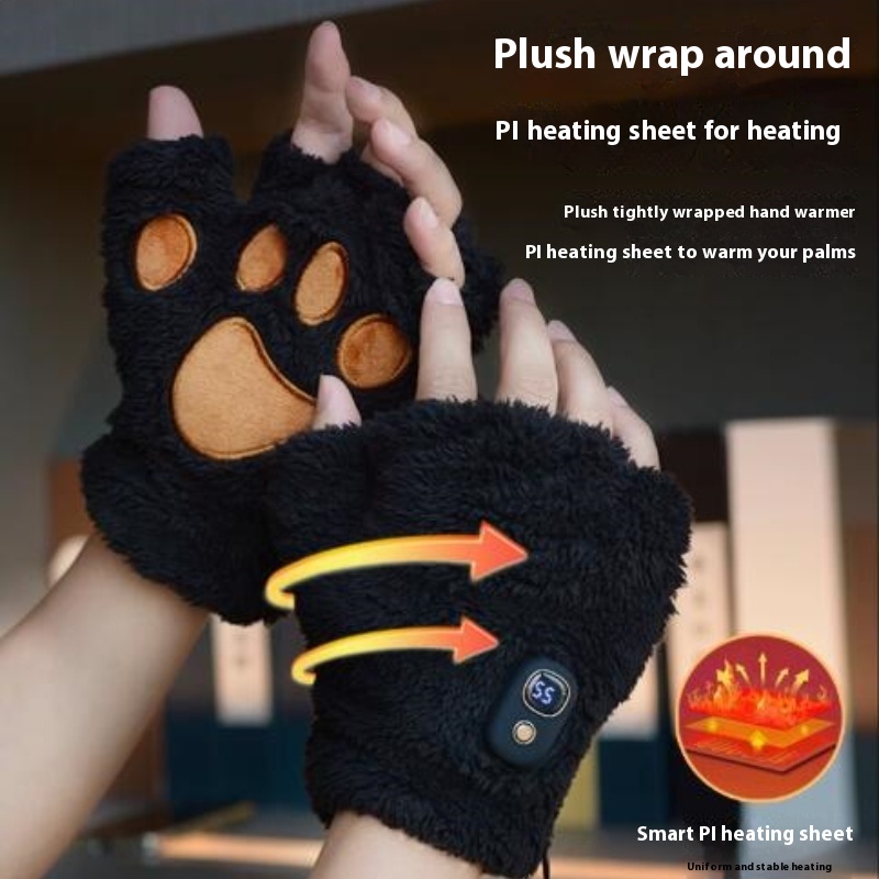 Title 2, Cat Claw Hand Warmer Heating Gloves For Women