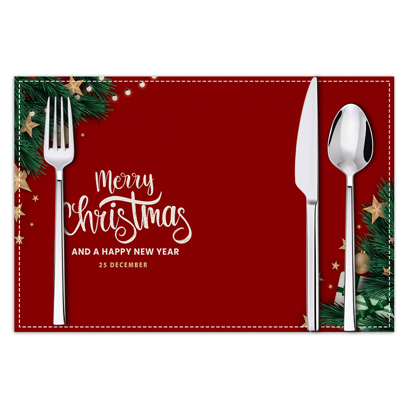 Title 5, Christmas Linen Placemat Holiday Blessing Letters