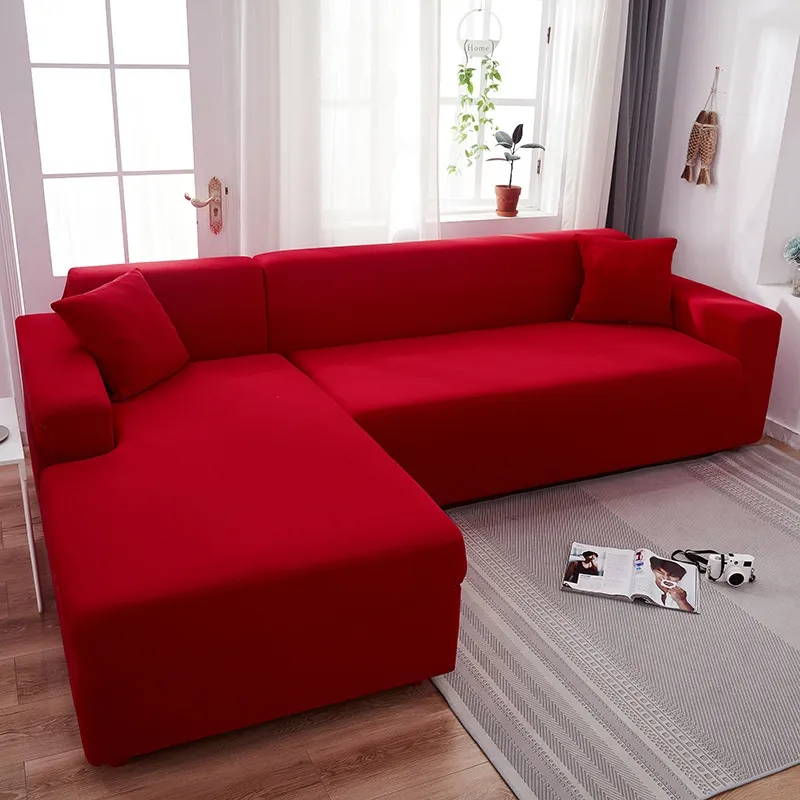 Nordic Imperial Concubine Sofa Cover Four Seasons Universal Elastic Sofa Cover Cloth Set - Bright Red