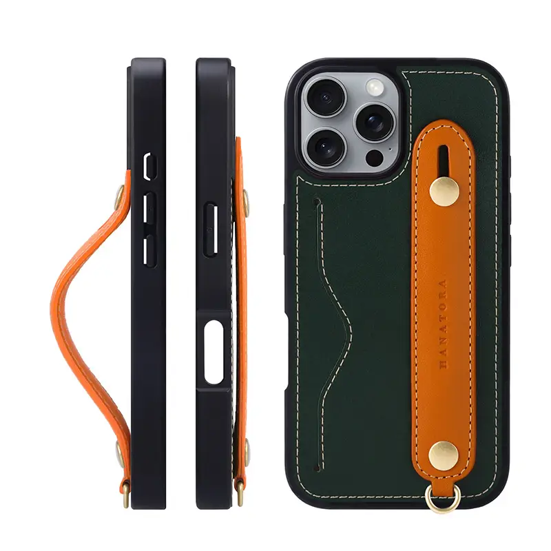 First Layer Cowhide For Women 15Promax Phone Case Holder Lanyard