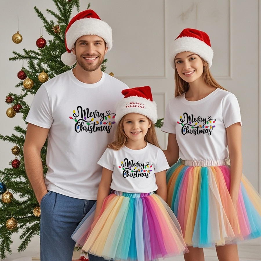 New trendy parent-child T-shirts for Christmas