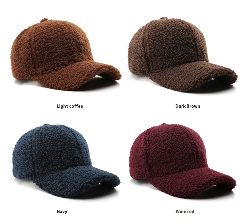 Title 3, Baseball Cap Fashion Retro Solid Color Lamb Woo...