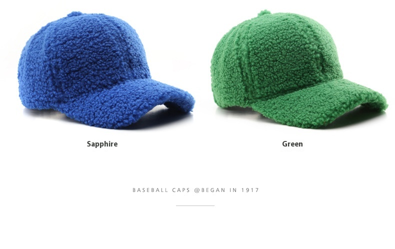 Title 12, Baseball Cap Fashion Retro Solid Color Lamb Woo...