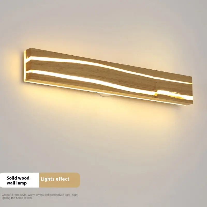 Solid Wood Crack Creative Wall Lamp Background