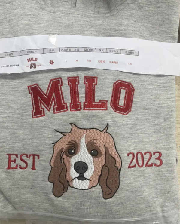 Personalized Embroidered Pet Hoodie Gray - Shop at LoveMi
